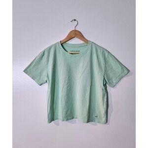 Life Is Good Women's Medium Crusher Boxy Tee Sage Green Positive Lifestyle Shirt